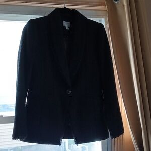 Susan Graver Black 1 Button Blazer Jacket Sz 2